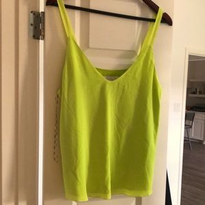 Lemon-lime silk tank.